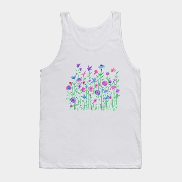 Cheerful spring flowers watercolor painting Tank Top by oknoki